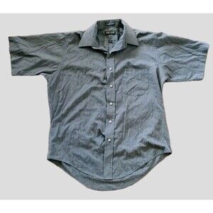 Ketch Men’s Gray Button Down Dress Shirt Size Large 16 34/35 Long Sleeve Casual